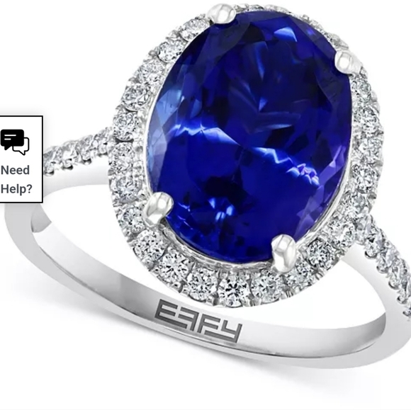 *Edit- SOLD!* 18k Diamond Halo Oval Tanzanite Ring - Picture 4 of 6